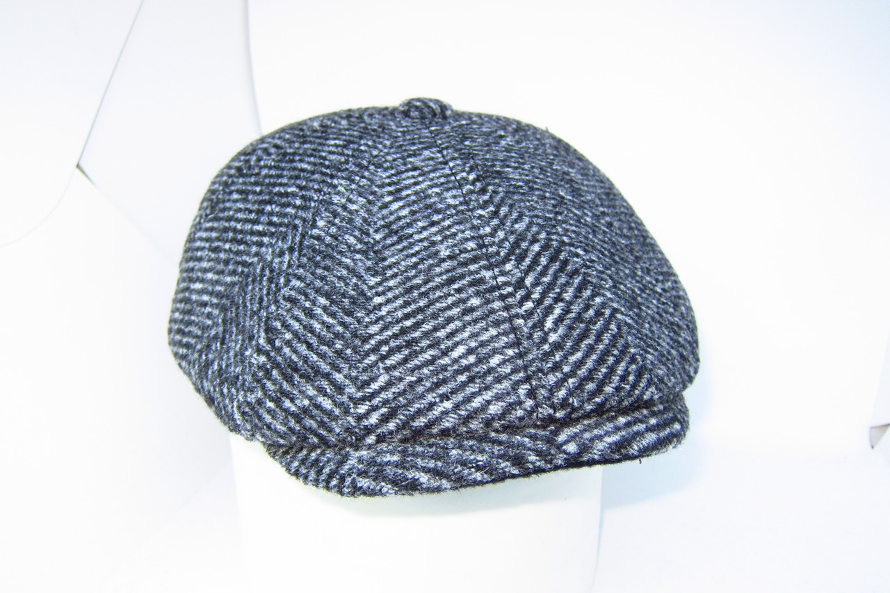 Чоловіча кепка восьмиклинка сіра з вушками DAVANI 00919