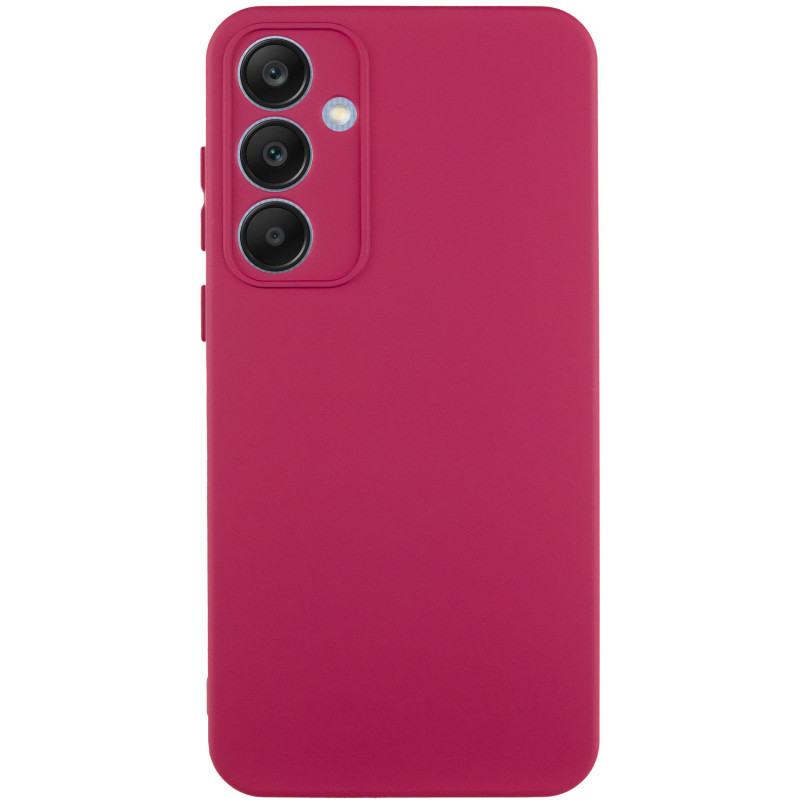 Чохол Silicone Cover Lakshmi Full Camera (AA) для Samsung Galaxy S25 | Мікрофібра Бордовий / Marsala
