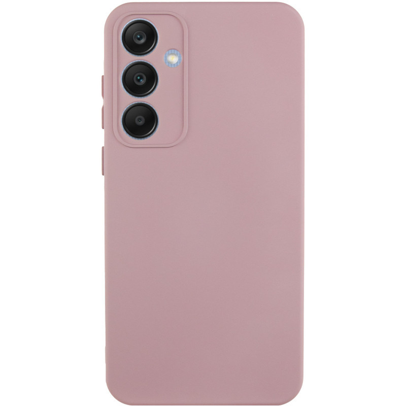 Чохол Silicone Cover Lakshmi Full Camera (AA) для Samsung Galaxy S25 | Мікрофібра Рожевий / Pink Sand