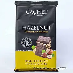Шоколад кашет з цілим фундуком Cachet Dark Chocolate Hazelnut - Темний Шоколад з Лісовим Горіхом  Пориньте у світ виш300 г Бельгія
