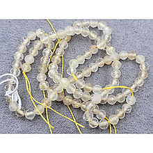 Намистини Рутиловий кварц гранований 4мм