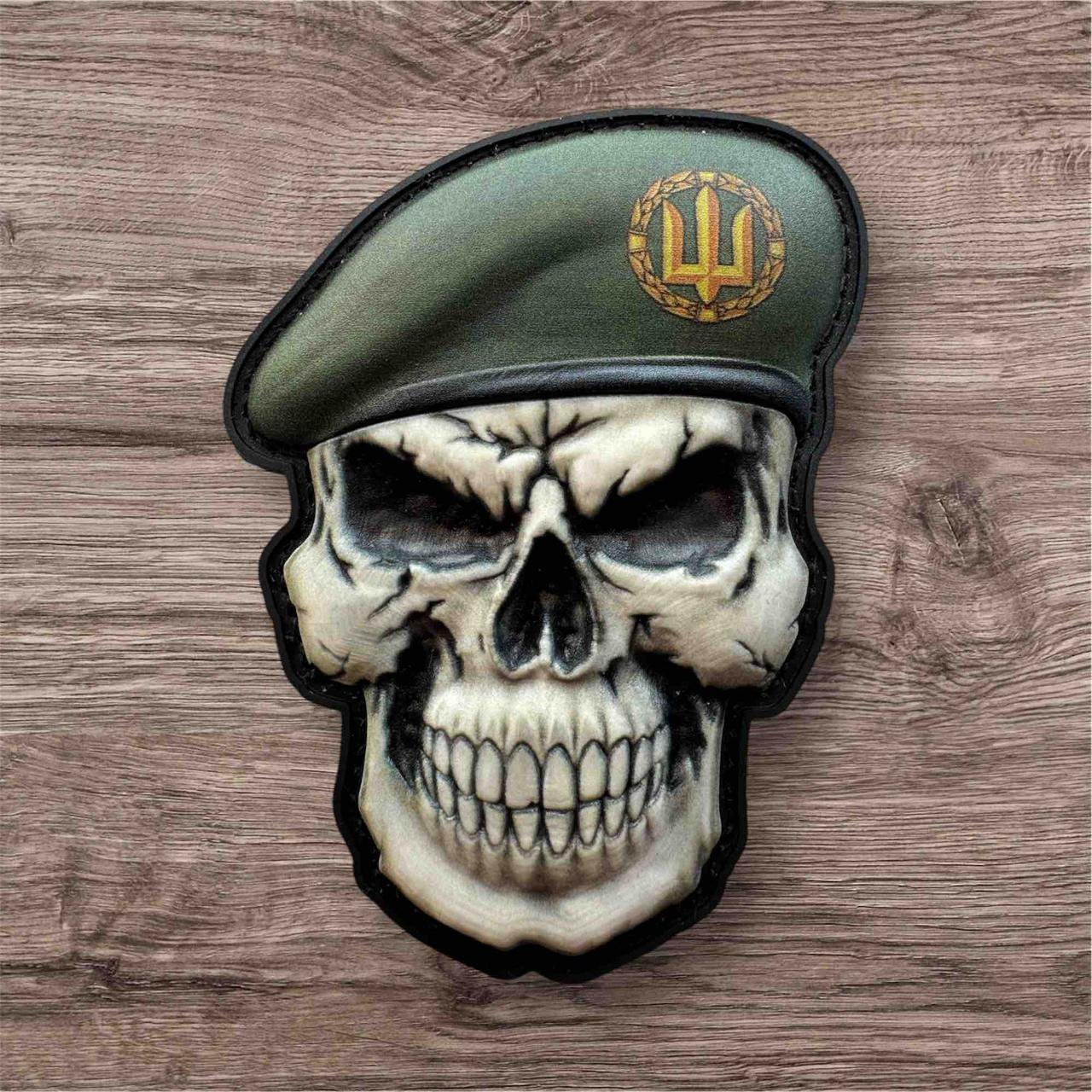 Шеврон череп у береті загальний сухопутних військ, фото 1