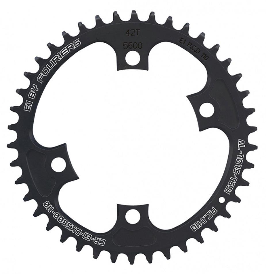 Шестерня пер шосе Fouriers DX5800 Е1 Full CNC NW Shimano 105/pcd110 алю 48Т чорн (GT)