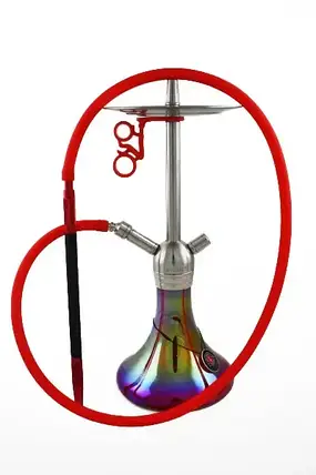 Кальян середній AMY Deluxe SS 13R Little stick Red , компактний кальян з нержавіючої сталі, 57 см, фото 1