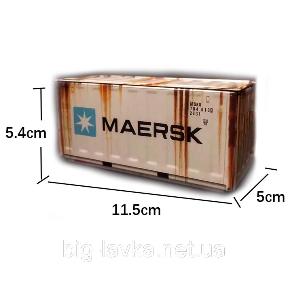 Модель морського контейнера Maersk З ефектом іржі Сірий