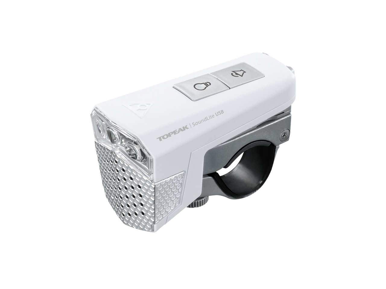 Фара пер діод Topeak SoundLite USB 70люм з/вбуд сигналом 3 діоди 97dB біл 58г (GT)