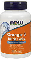Міні омега 3 NOW Omega-3 Mini Gels 180 міні капс