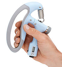 Еспандер кистьовий Cornix 10-100 кг з регульованим навантаженням і лічильником XR-0271 Sky Blue/Grey Poland, фото 5