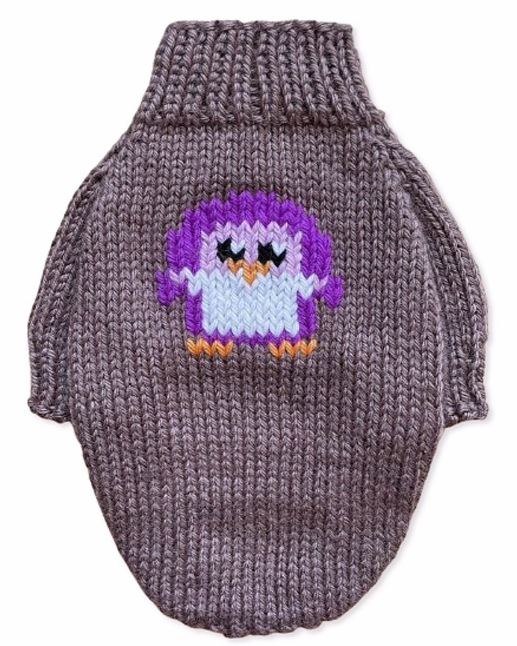 В'язаний Светр для Собак з Пінгвіном Hand Made Розмір S Колір Мокко (01016)