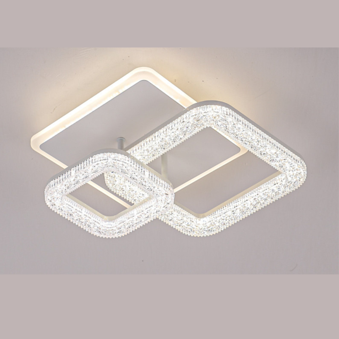 Стельова люстра світлодіодна з підсвіткою F+Light 80W до 18 м² колір Білий FP-23515-2H, фото 1