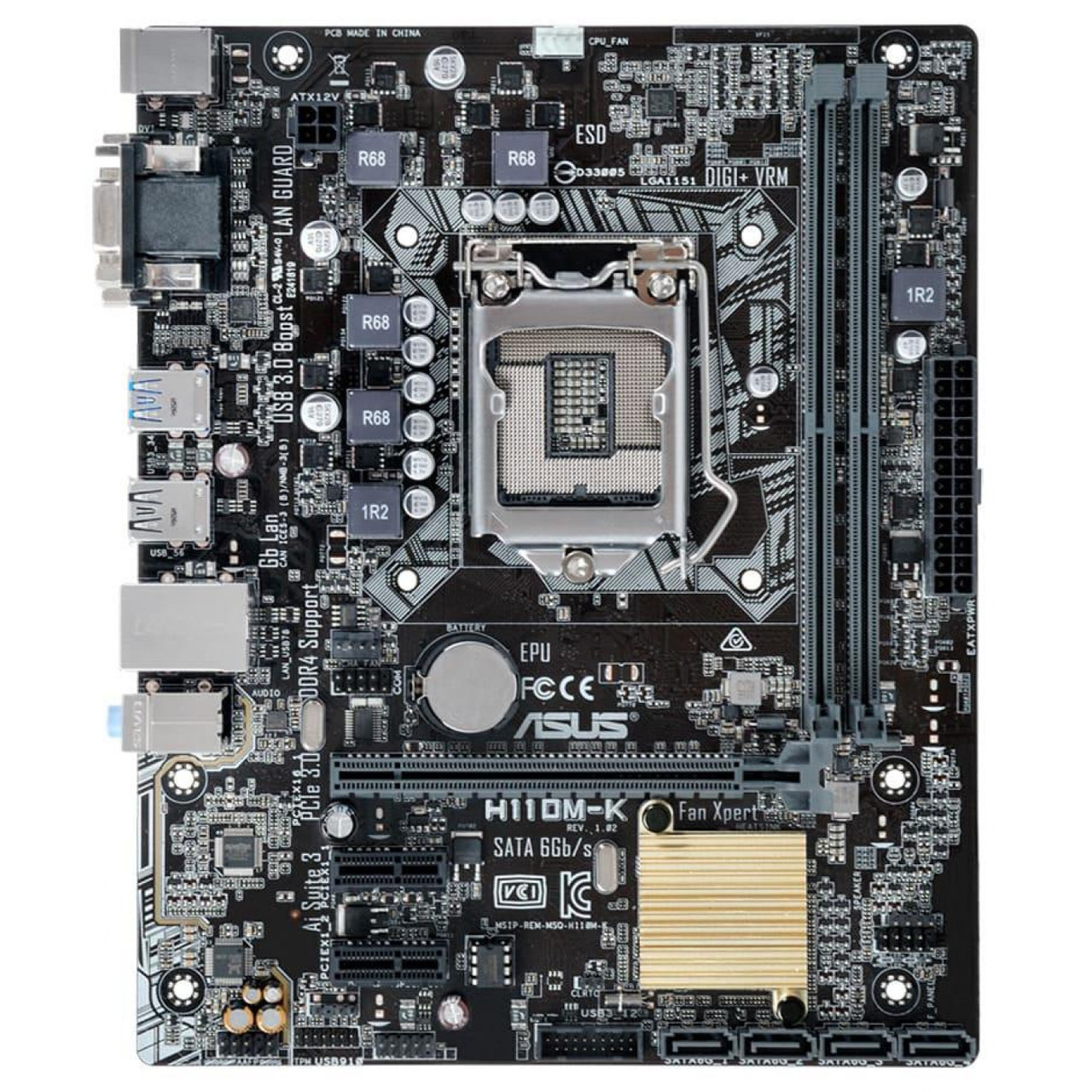 Материнська плата Asus H110M-K (REV. 1.02) Intel H110, mATX, s1151 БУ