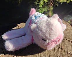 Мяка іграшка Капібара капибара з рюкзаком  браслет на руку 22см швидка відправка РОЖЕВИЙ музична