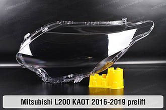 Скло фари Mitsubishi L200 KAOT (2016-2019) дорест ліве