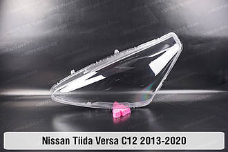 Скло фари Nissan Tiida Versa C12 (2013-2020) ліве