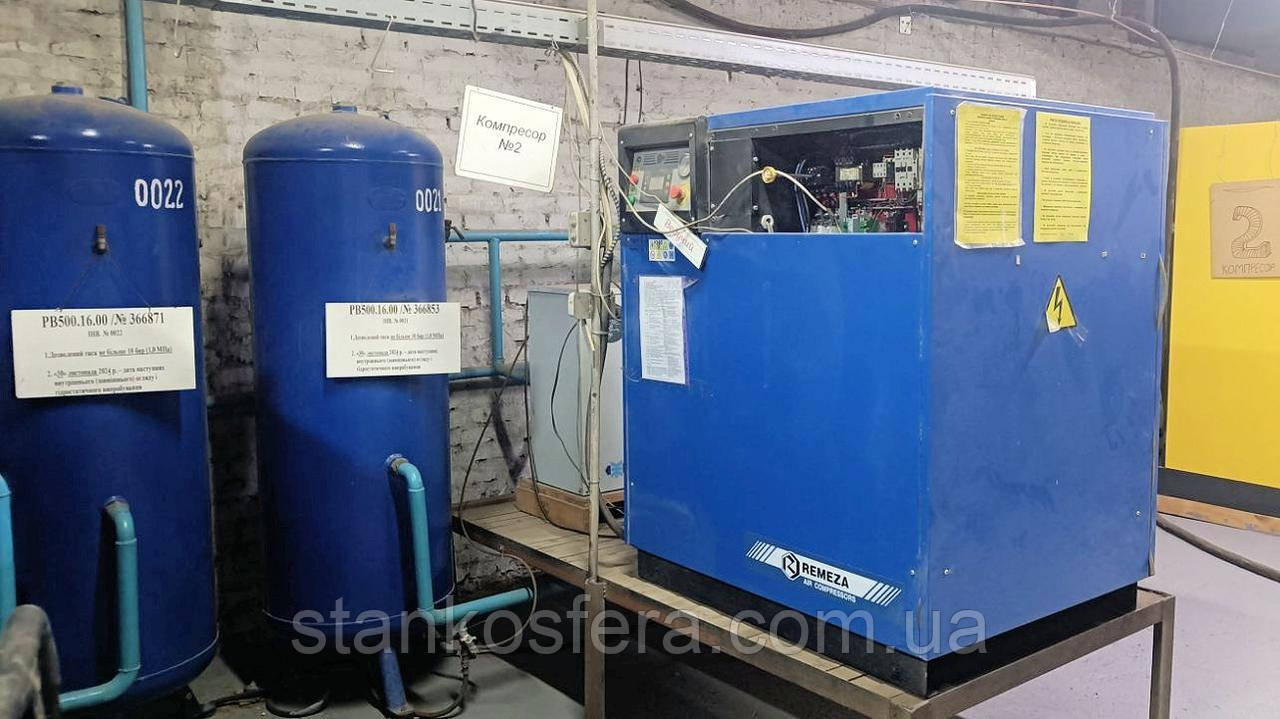 Гвинтовий компресор Ремеза ВК50Е-10 бу +осушувач повітря +ресивери 500л 2015р., фото 1