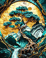 Картина за номерами 40×50 см Kontur. Бонсай в золоті з фарбами металік DS0612