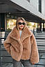 Жіноча брендова актуальна коротка зимова шубка з штучного хутра, фото 8