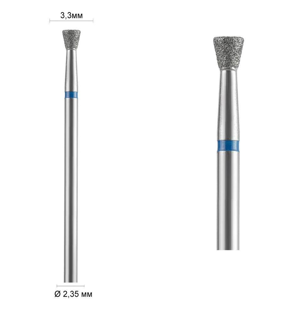Алмазна фреза Ø 3.3 мм 010 конус зворотний, синя насічка 524-033 DLX, фото 1