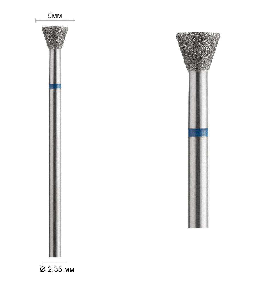 Фреза алмазна Ø 5 мм 010 конус зворотний, синя насічка 524-050 DLX, фото 1