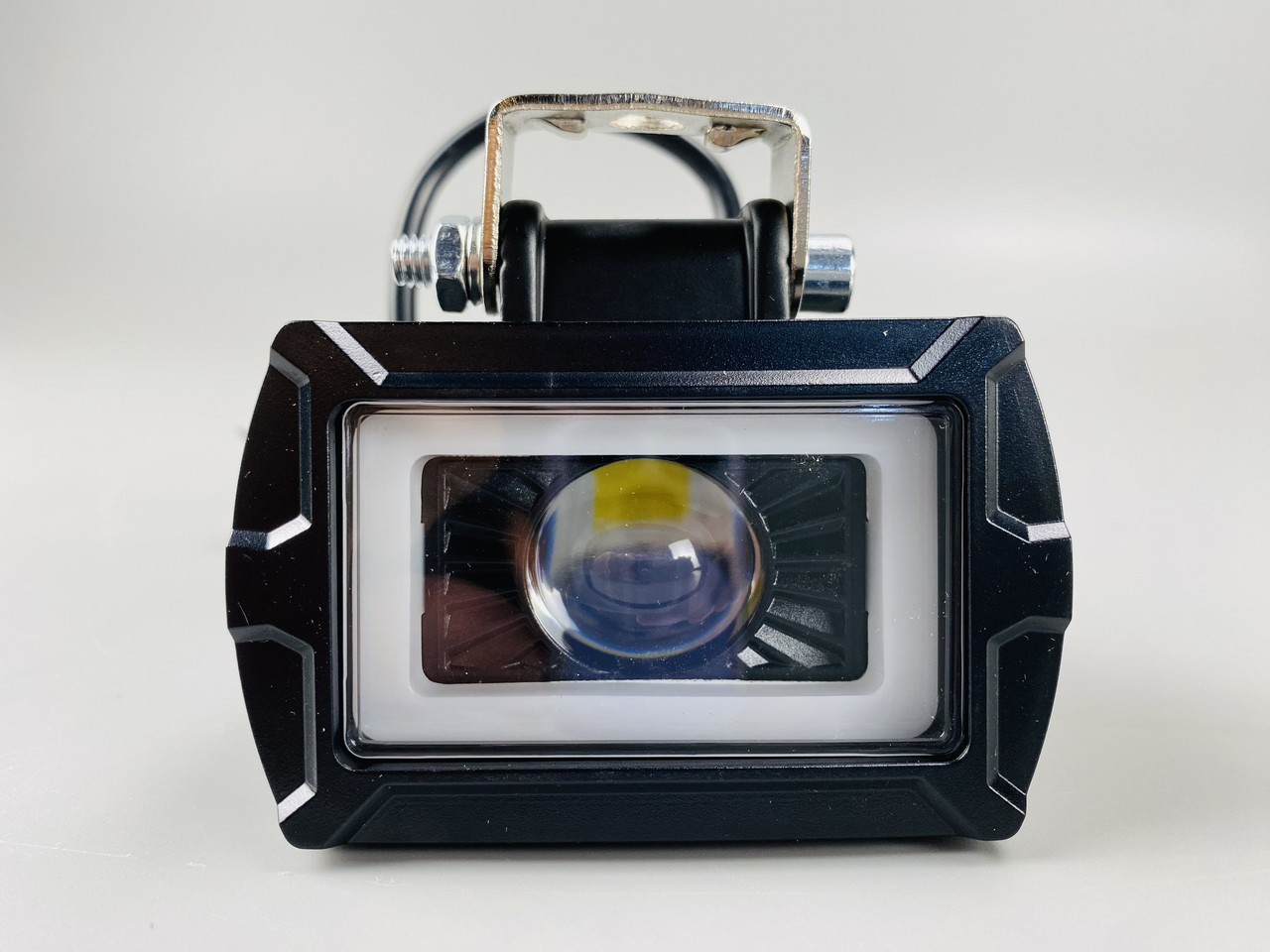 LED фара прямокутна 20W (Об'ємна лінза) 12-80V жовте та біле світло чітка межа світла chip CREE, IP68, фото 1