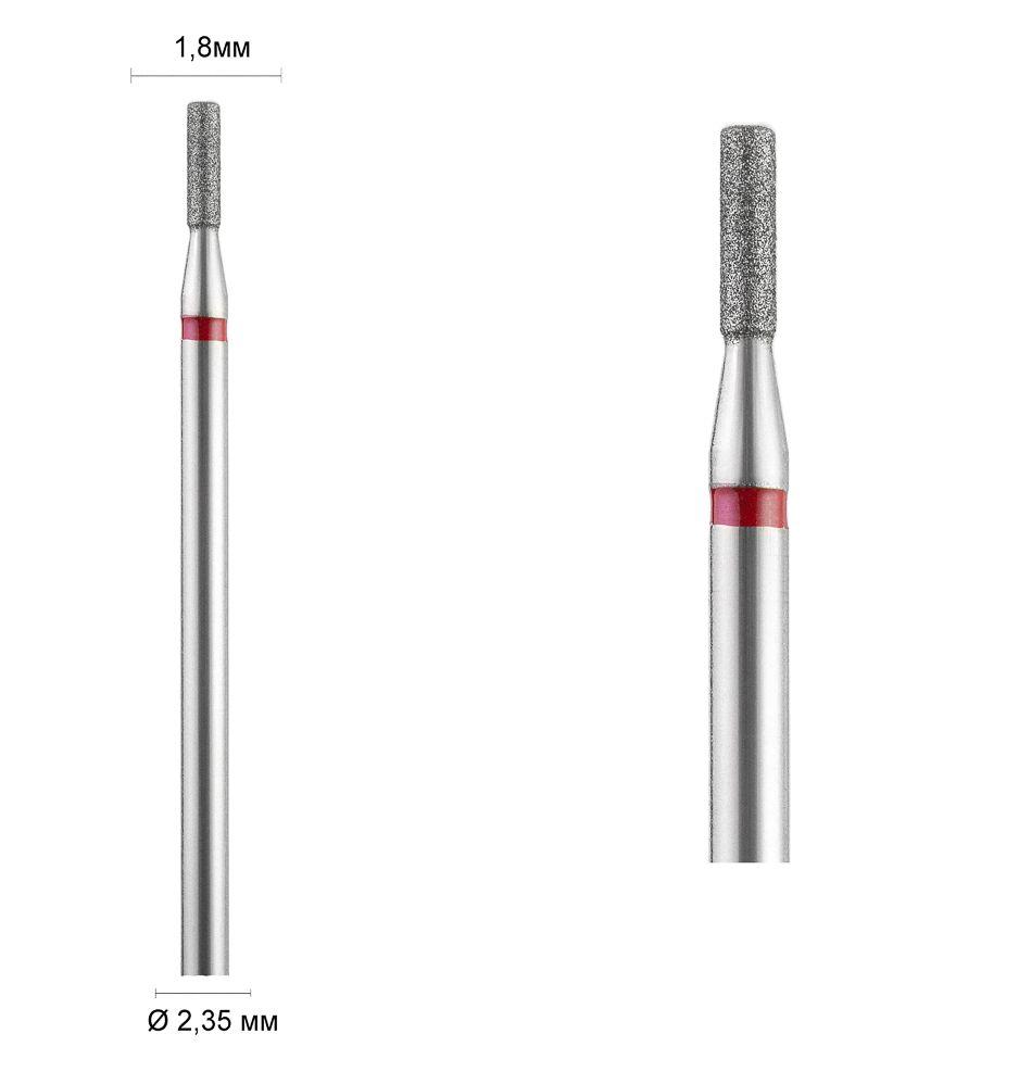 Фреза алмазна Ø 1.8 мм 110 циліндр, червона насічка 514-018 DLX, фото 1