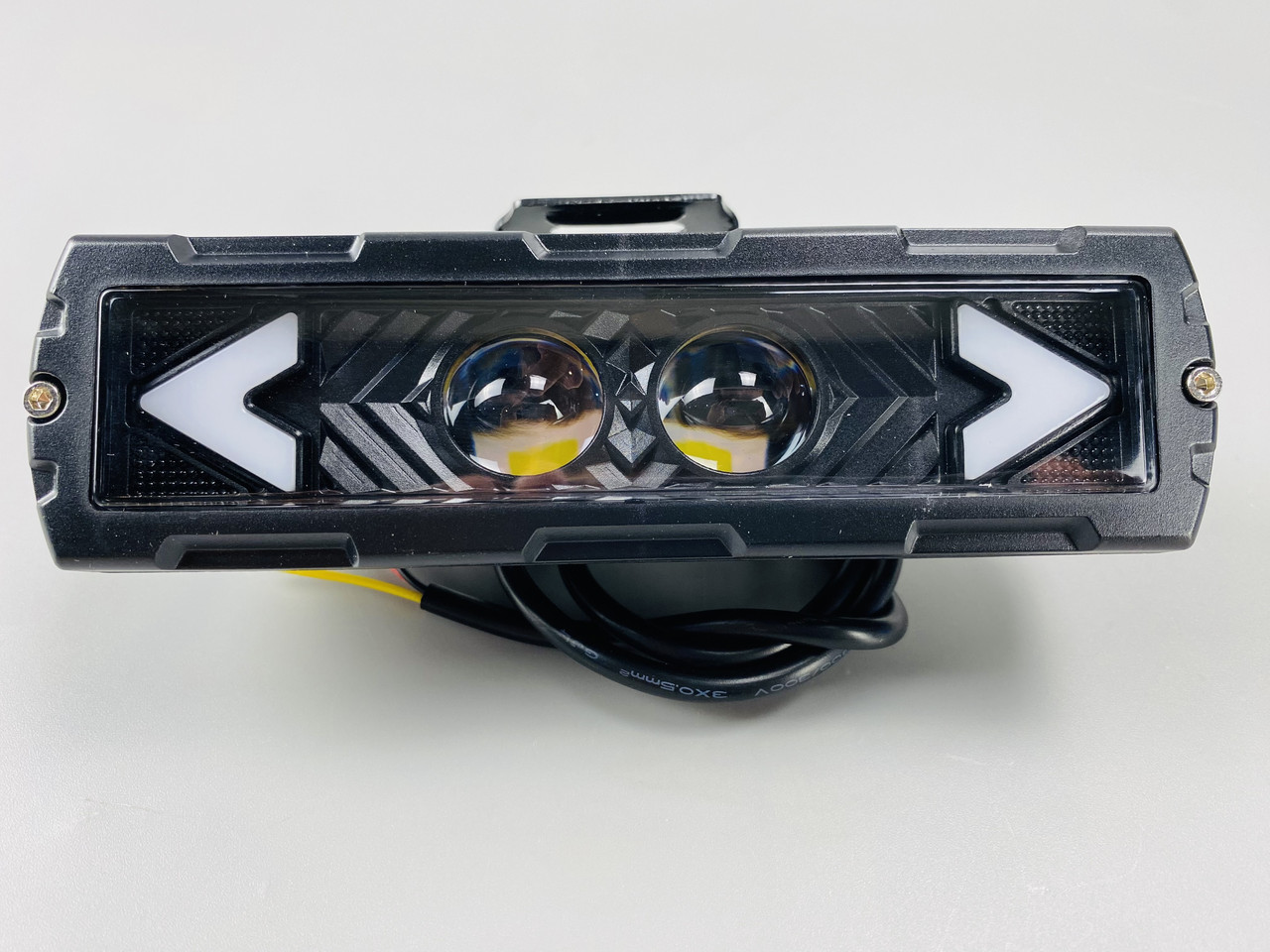 Прямокутна LED фара 25W 2 Об'ємних 3D лінзи 12-80V жовте та біле світло із чіткою межею світла захист IP67, фото 1