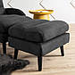 Розкладне крісло з підставкою для ніг Henry тканинне чорне з дерев'яними ніжками у вітальню, фото 5