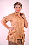 Блуза жіноча бавовна, ботал, 48,50,52,54, короткий рукав, ( БЛ 034)., фото 2
