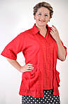 Блуза жіноча бавовна, ботал, 48,50,52,54, короткий рукав, ( БЛ 034)., фото 3
