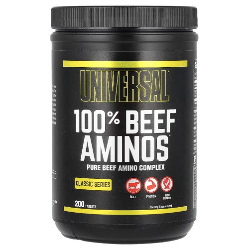 Амінокислоти Universal Nutrition 100% Beef Aminos (200 таблеток.), фото 1