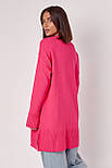 Жіноча в'язана туніка oversize з розрізами з боків — фуксія колір, ONE SIZE (є розміри), фото 2