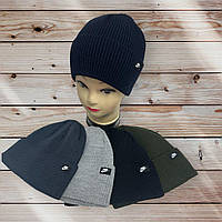 Шапки чоловічі теплі в'язані "Одінарна"