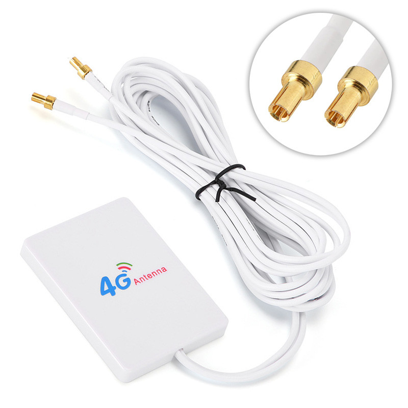 Антенна 4G 3G LTE виносна подвійна MIMO 2x 7dBi TS9 700-2700 МГц, підсилювання сигналу для USB модемів, роуторів