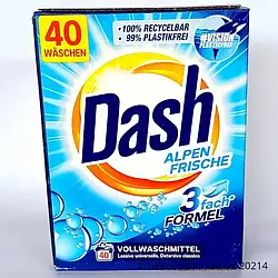 Універсальний пральний порошок Dash Alpen Frische Безфосфатний 40 прань 2,6 кг Німеччина