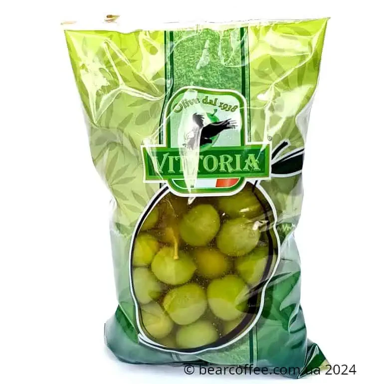Оливки зелені з кісточками Вітторія Vittoria Olive Verdi Dolci 850 г Італія, Оливки та маслини, фото 1