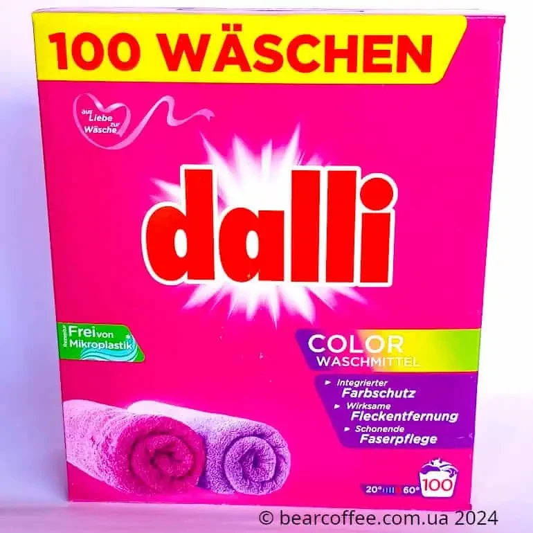 Пральний порошок для кольорової білизни Dalli Color безфосфатний 100 прань 6 кг Німеччина