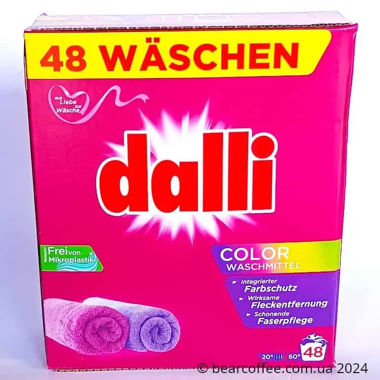 Dalli Color Пральний порошок для кольорової білизни 48 прань 3.12 кг Німеччина