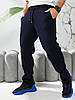 Теплі чоловічі прямі спортивні штани Темно-синій, фото 6
