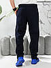 Теплі чоловічі прямі спортивні штани Темно-синій, фото 7