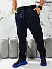 Теплі чоловічі прямі спортивні штани Темно-синій, фото 8