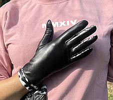 Жіночі шкіряні рукавички на підкладці