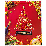 Новорічний подарунковий пакет "Christmas" (26х32х10 см), 4 дизайни, в пакованні 12 шт., фото 2