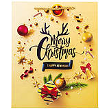 Новорічний подарунковий пакет "Christmas" (26х32х10 см), 4 дизайни, в пакованні 12 шт., фото 3