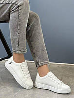 Крипери кросівки БІЛІ на білій підошві шкіра штучна унісекс демісезон