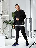 Чоловічий спортивний костюм чорний хакі серий