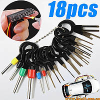 18шт Набір знімачів екстракторів для видалення контактів пінів розпіновки роз'ємів авто електронних систем розпіновка роз'єму авто