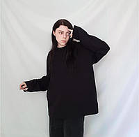 Лонгслив оверсайз из хлопка XXL (50-52) Черный