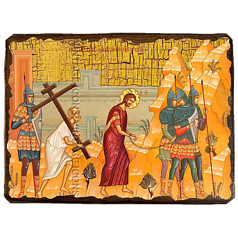 Ікона Несіння хреста ,ікона на дереві 130х170 мм