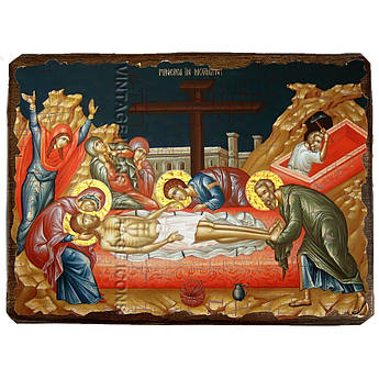 Ікона Поховання Ісуса Христа ,ікона на дереві 130х170 мм