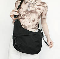 Сумка месенджер через плече вологостійка чорна вмістовний азійський стиль крос-боді мінімалізм класична базова casual повсякденна